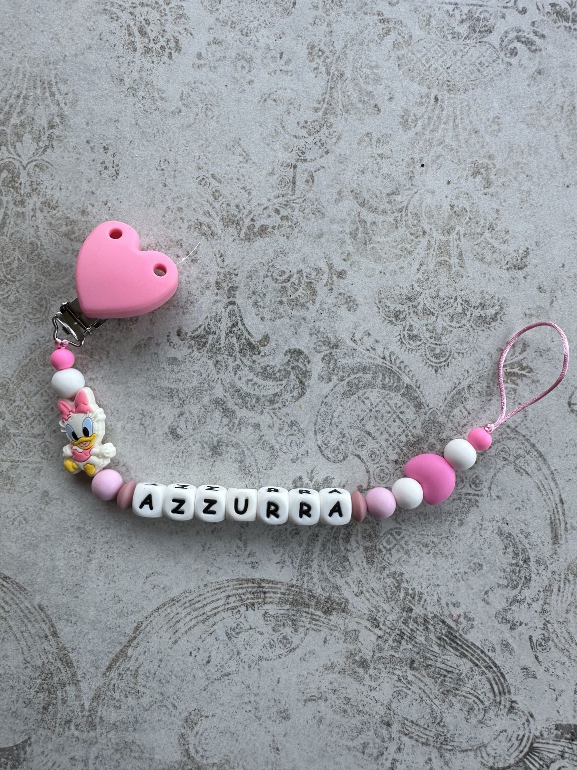 Portaciuccio Azzurra · Rosa e cuori