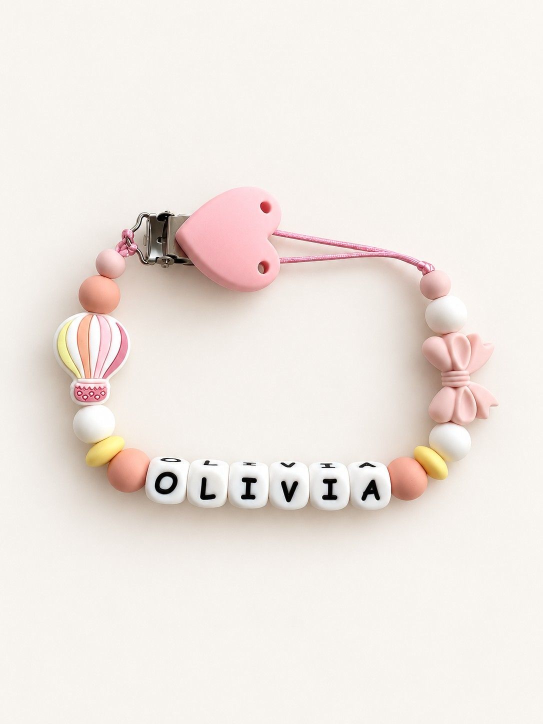 Portaciuccio Olivia · Rosa e mongolfiera